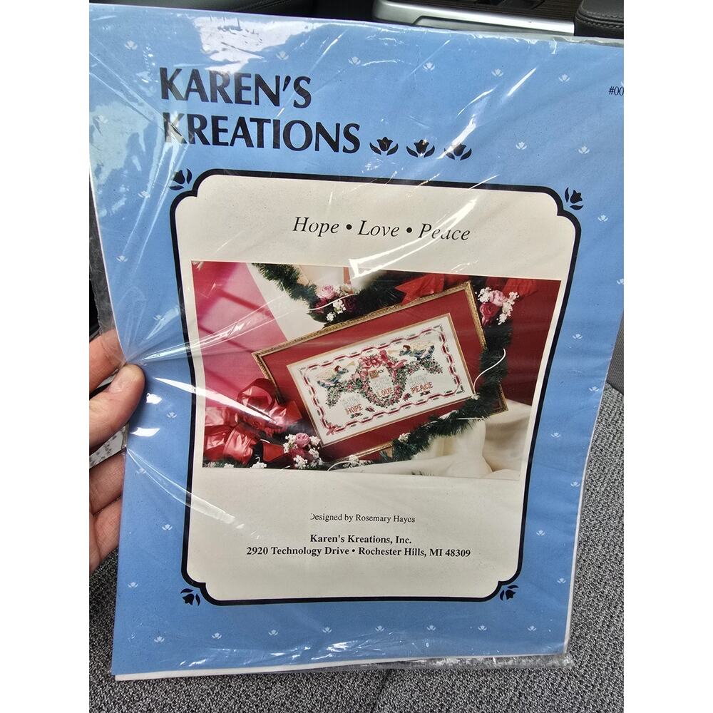 Karens Kreations #00283 Hope, Love,peace Cross Stitch Kit